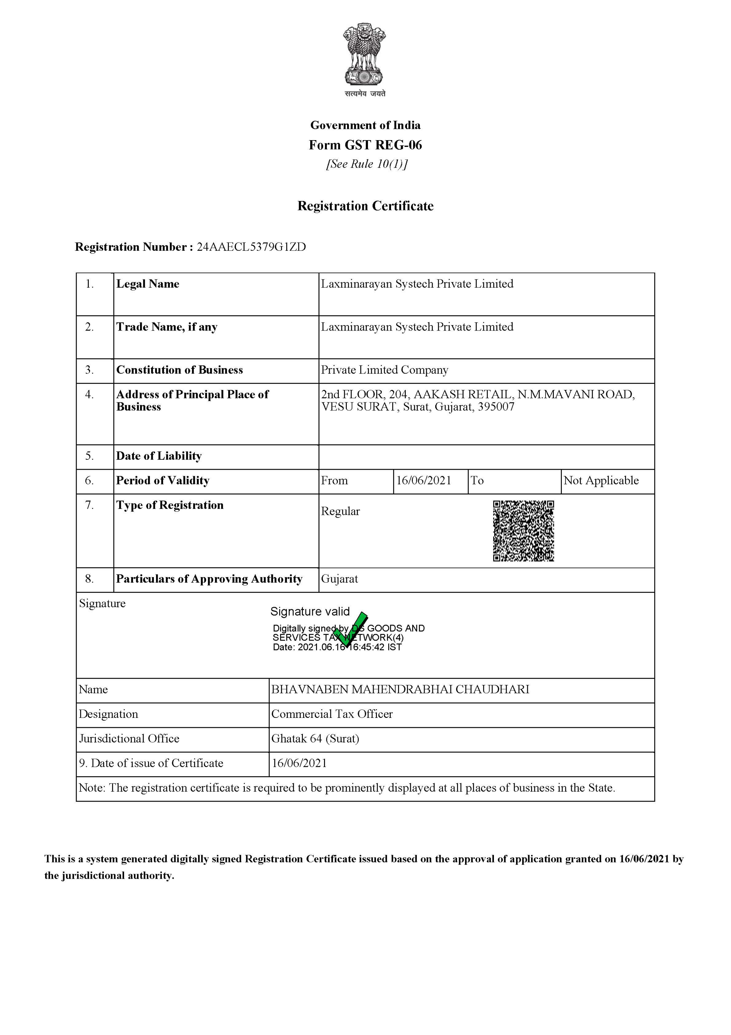 GSTIN Certificate