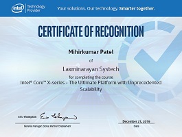 Intel certificate